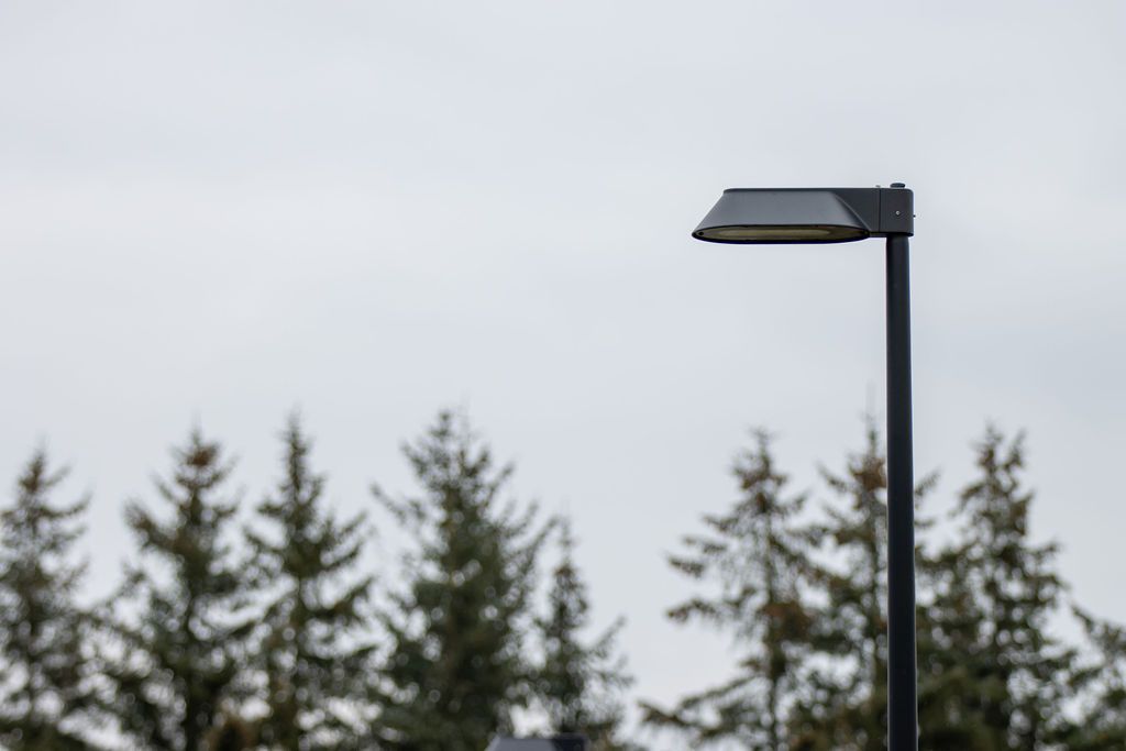 Modern streetlight for efficient illumination of roads, pathways, and urban spaces.