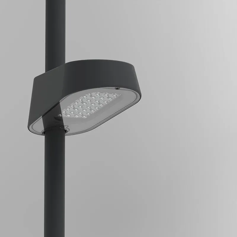 Modern LED streetlight mounted on a pole for road and area lighting.