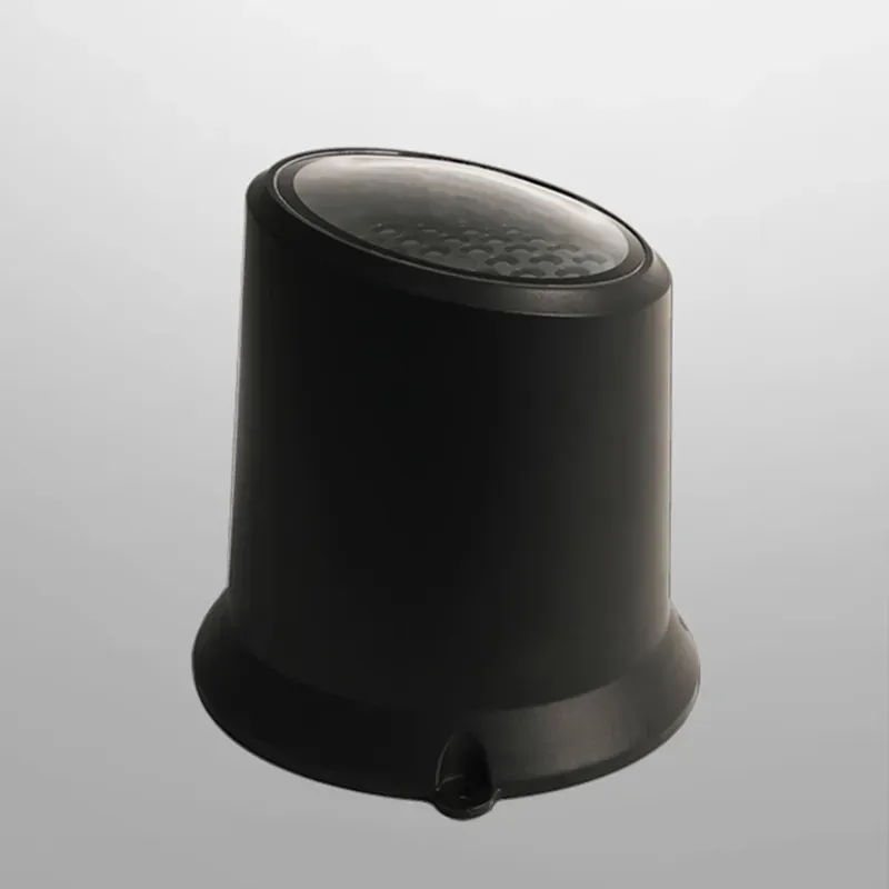Black fixture with an angled light output.