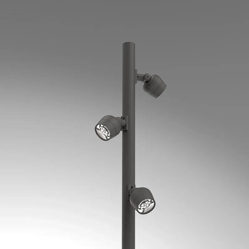 Modern street lamp on a pole for effective illumination of roads, paths, and public areas.
