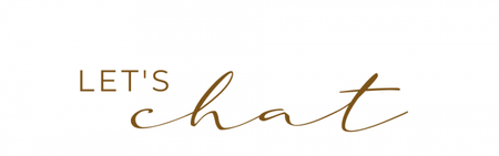 “Let’s chat” text in gold cursive on a white background