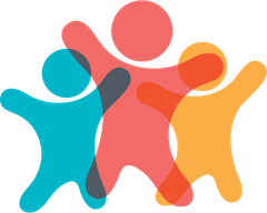 A group of people standing together with their arms outstretched