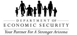 Department of Economic Security logo with silhouetted family and the tagline “Your Partner For a Stronger Arizona.”