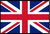 Bandiera Union Jack con strisce diagonali e incrociate rosse, bianche e blu su sfondo scuro