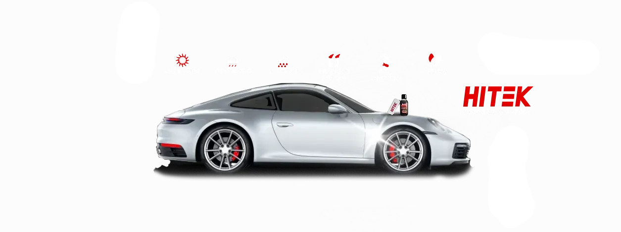 Silver car with red wheels and 