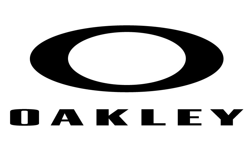 Oakley logo in black with stylized oval icon above the word “OAKLEY”.