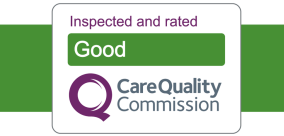 The logo for the care quality commission has been inspected and rated good
