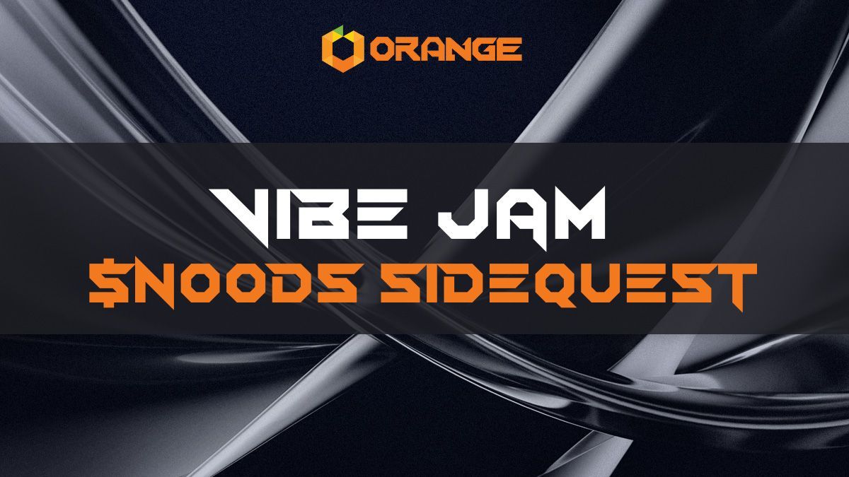 Orange Web3 Vibe Jam event banner featuring 