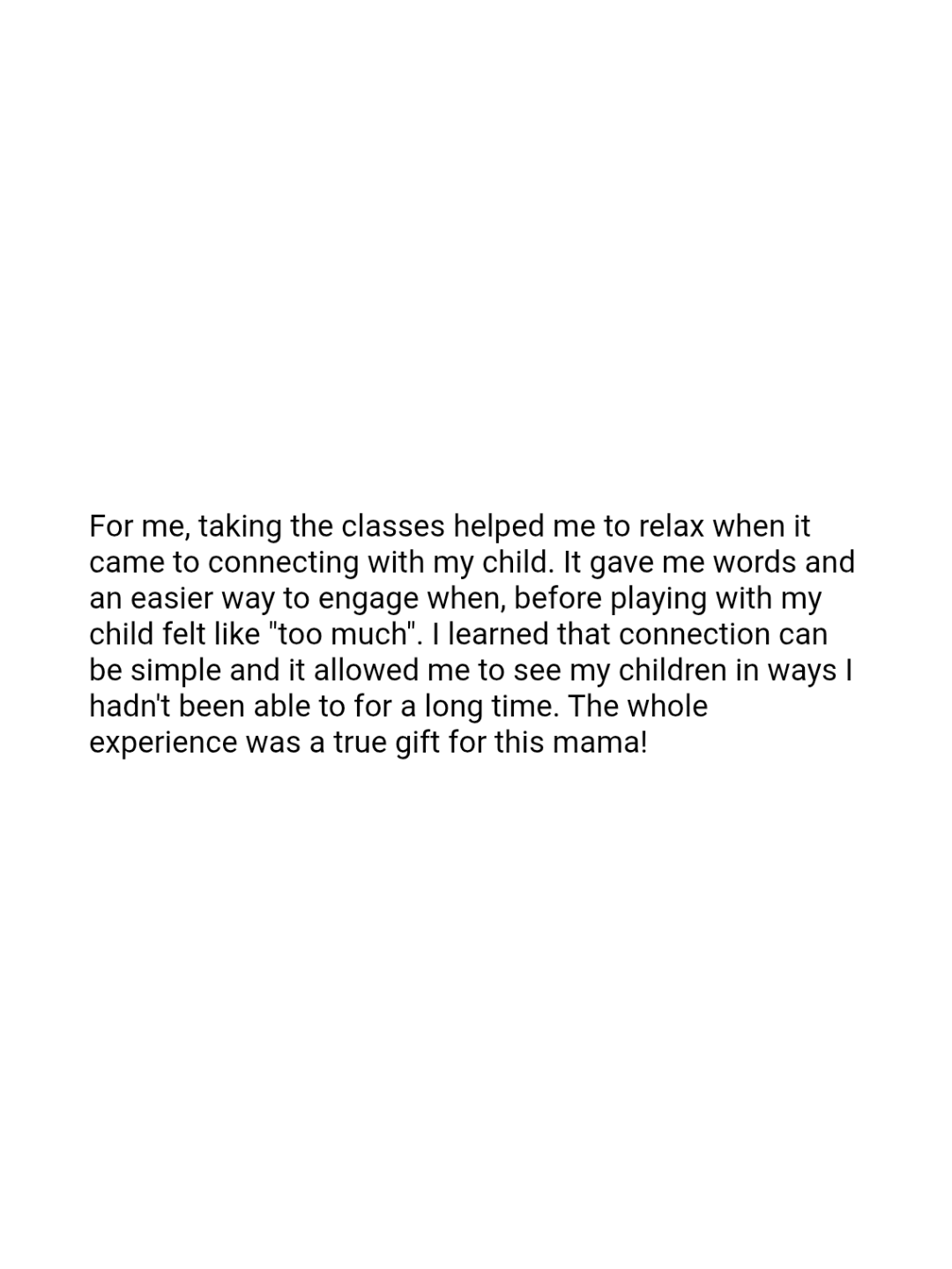 Blurry black text on a white background, resembling a short paragraph or social media caption.