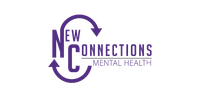New Connections Mental Health logo in purple with circular arrows and text