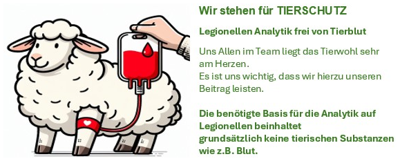 Legionellen Analytik frei von Tierblut