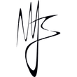 Monogramma astratto in bianco e nero con le lettere 