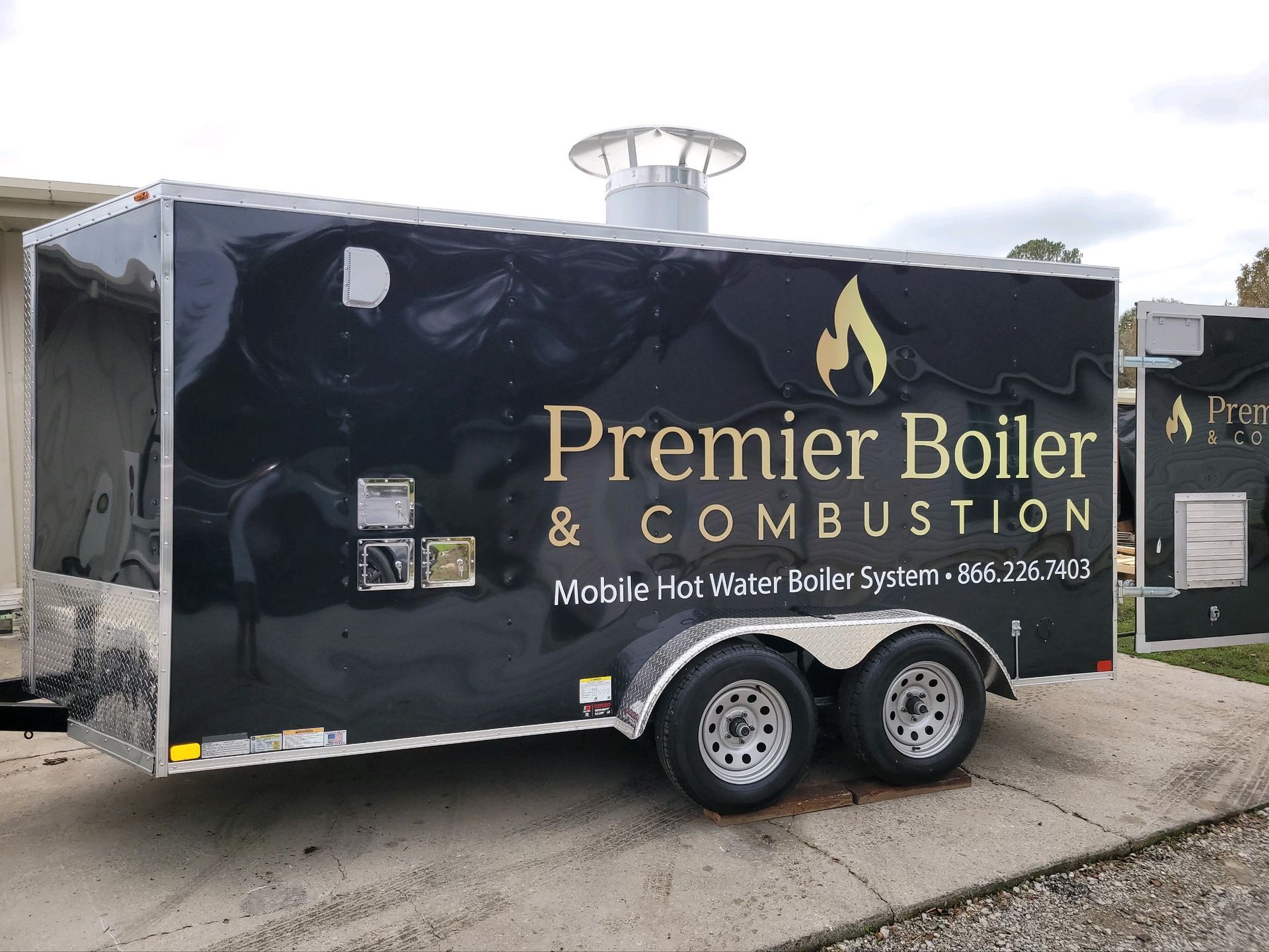 Black trailer with 