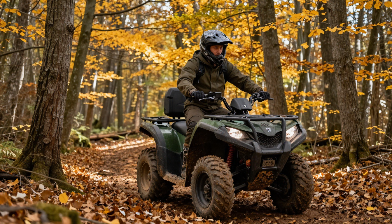 ATV insurance Wisconsin guide for riders on a forest trail