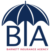 BIA Barnett Insurance Agency logo with navy umbrella over blue initials and red text