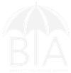 Barnett Insurance Agency logo with stylized umbrella and BA initials in light gray