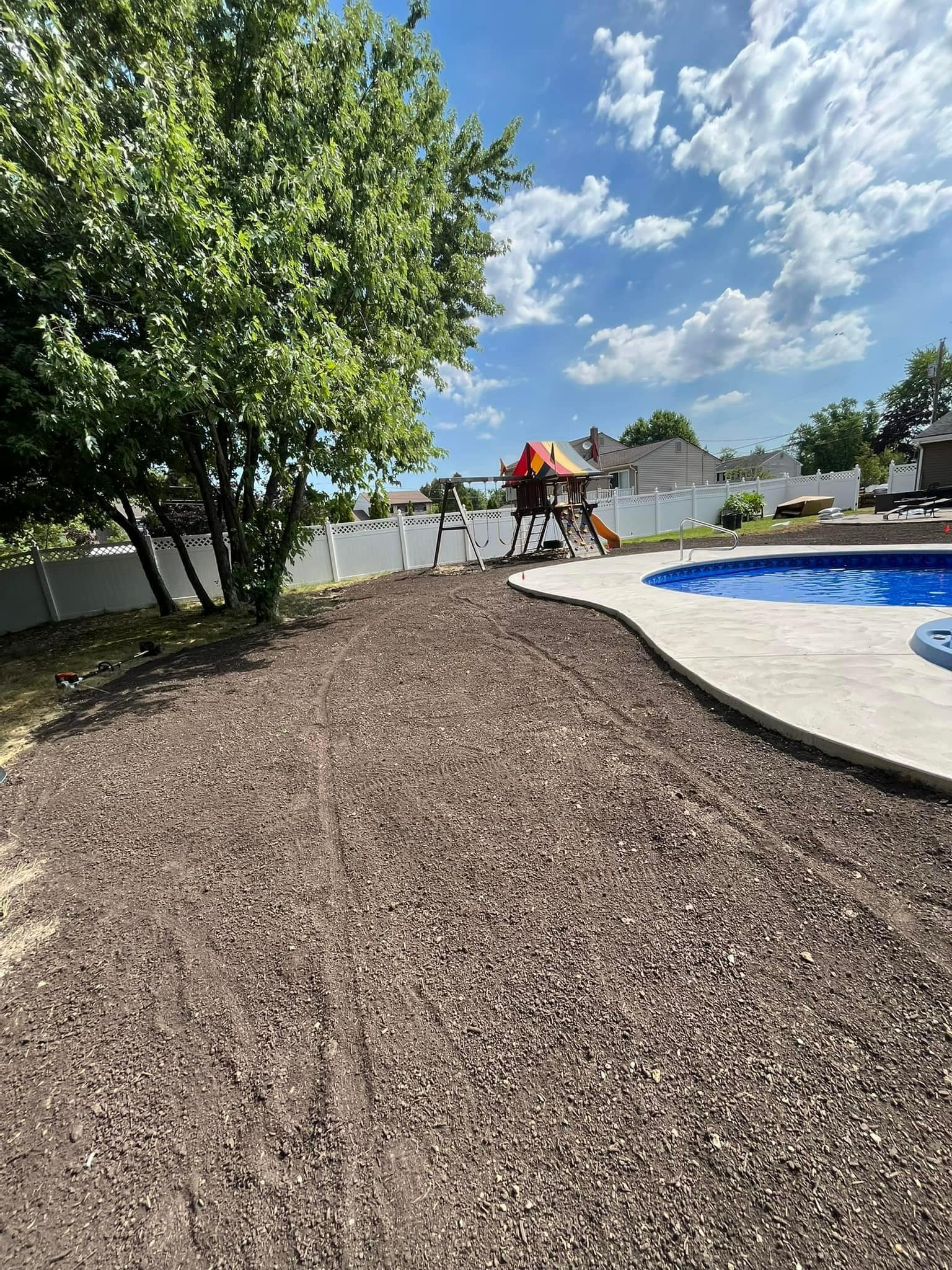 Landscape Near Swimming Pool — Bensalem, PA — Munz's Lawn Service & Landscaping