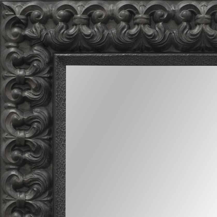 Mirror Renovations 4101 Framed Mirror - Black Fleur De Lis