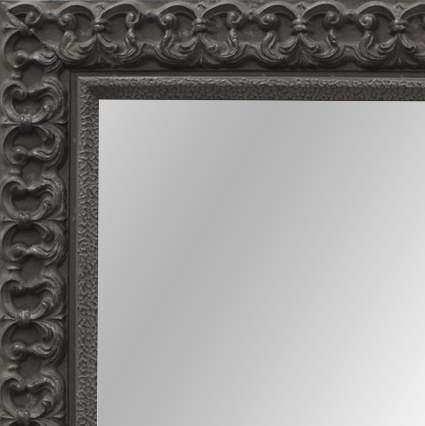 Mirror Renovations 4102 Framed Mirror - Black Fleur De Lis
