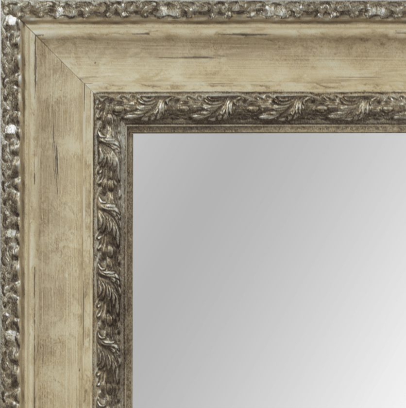Mirror Renovations 4109 Framed Mirror - Ivory and Silver