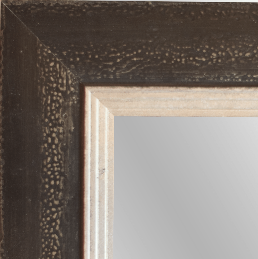 Mirror Renovations 4181 Framed Mirror - Antique Brown with Pewter