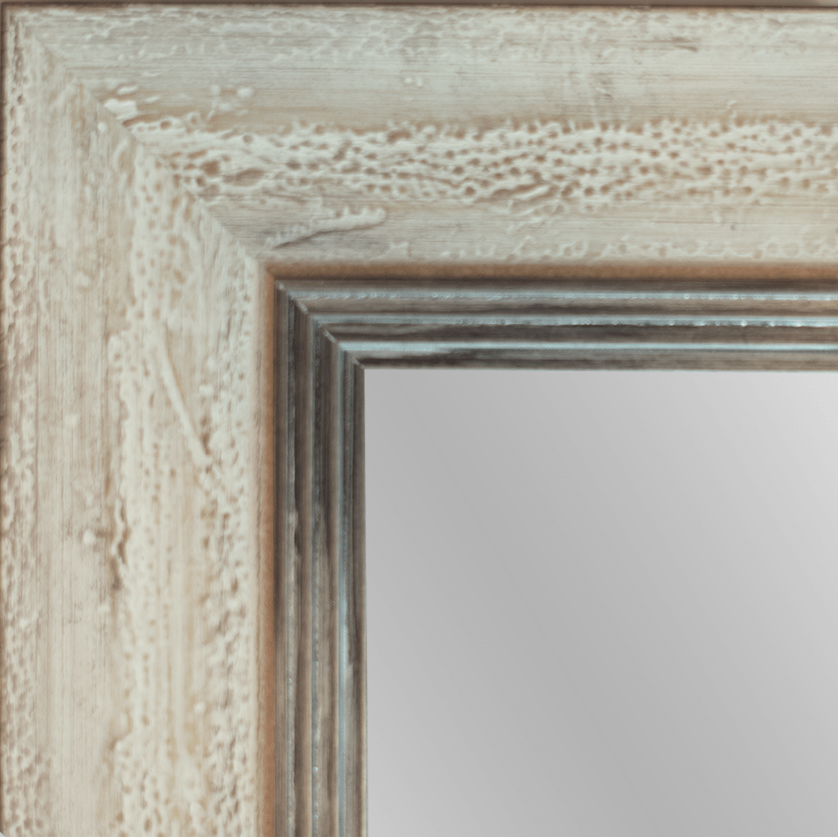 Mirror Renovations 4182 Framed Mirror - Antique White with Silver