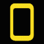 Yellow rectangular icon with rounded corners on a black background.