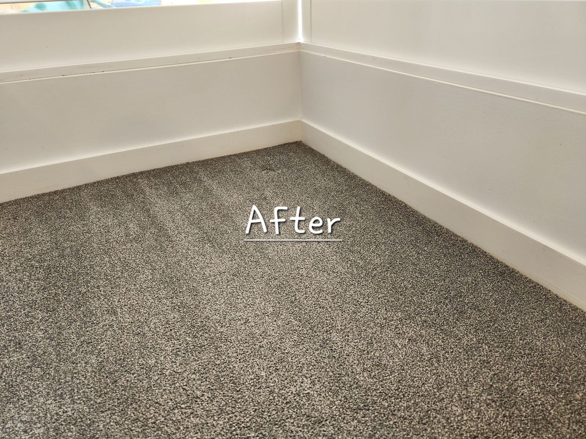 After: Corner of a Room With New Grey Carpet, White Baseboards and Walls — KirraLina Cleaning Services in Gold Coast, QLD