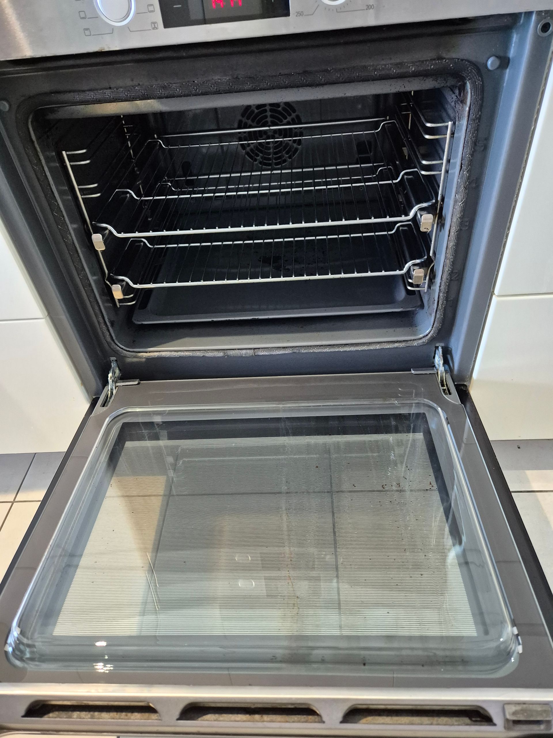 After: Open Oven With Interior Racks and Glass Door — KirraLina Cleaning Services in Palm Beach, NSW