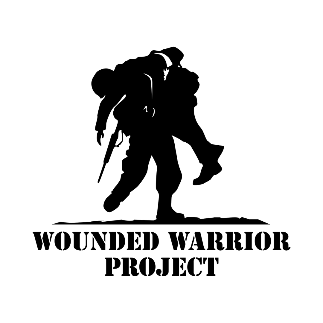 The logo of Wounded Warrior Project & a link to the wounded warrior project website.