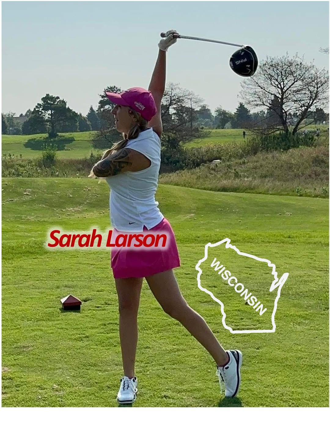 Sarah Larson golfing in Wisconsin.