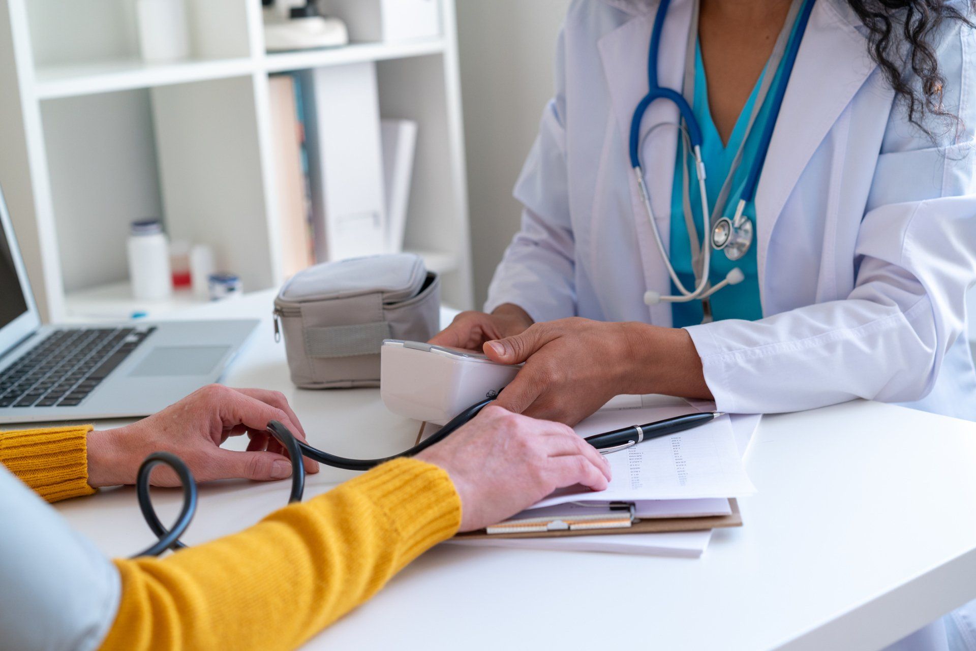Doctor Checking Blood Pressure of Patient — Erin, TN – Hilcrest Clinic PC Doctor Checking Blood Pressure of Patient — Erin, TN – Hilcrest Clinic PC