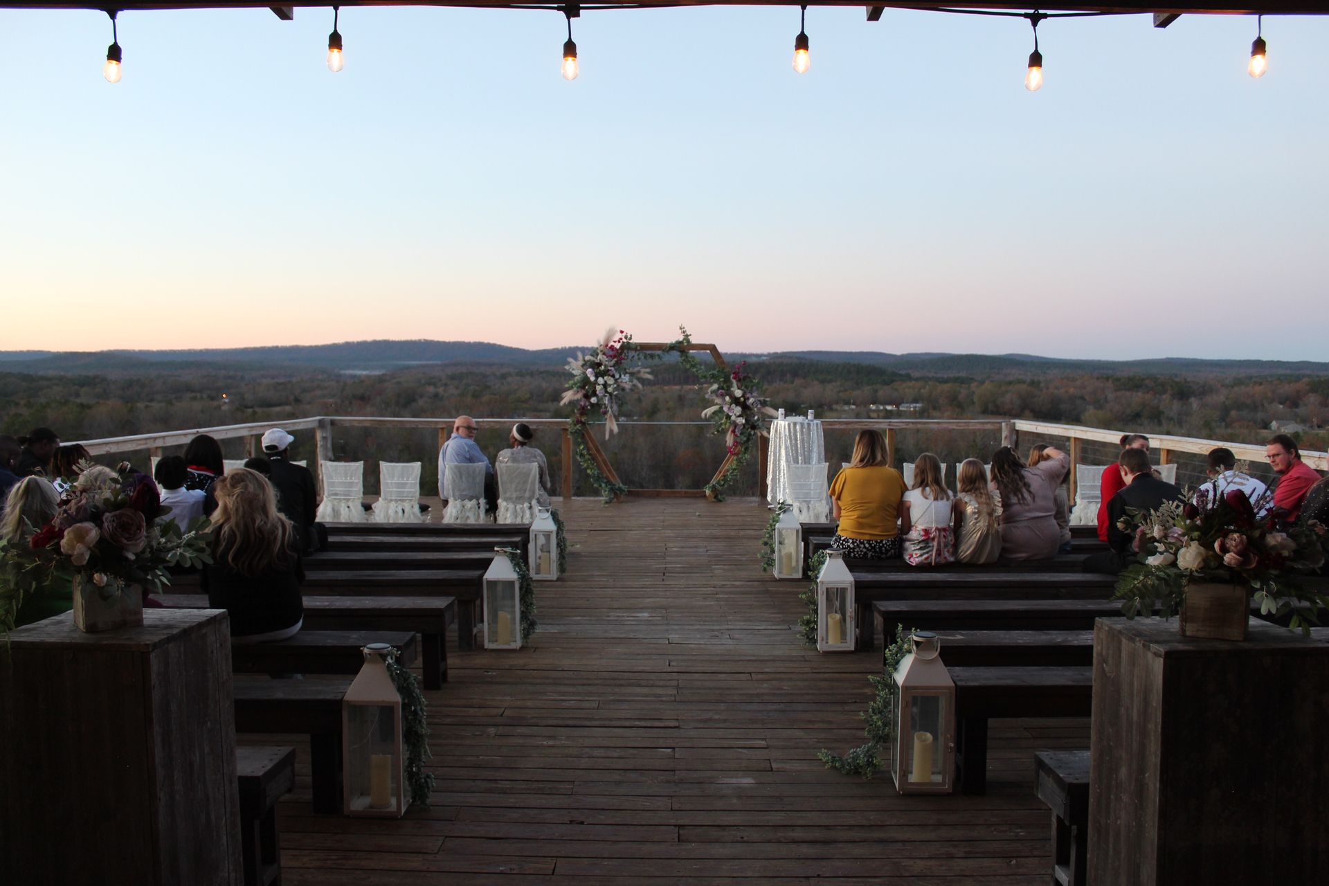 wedding at royal ridge venue with mountain view background 