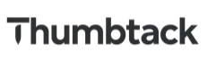 Thumbtack logo in black text on a white background