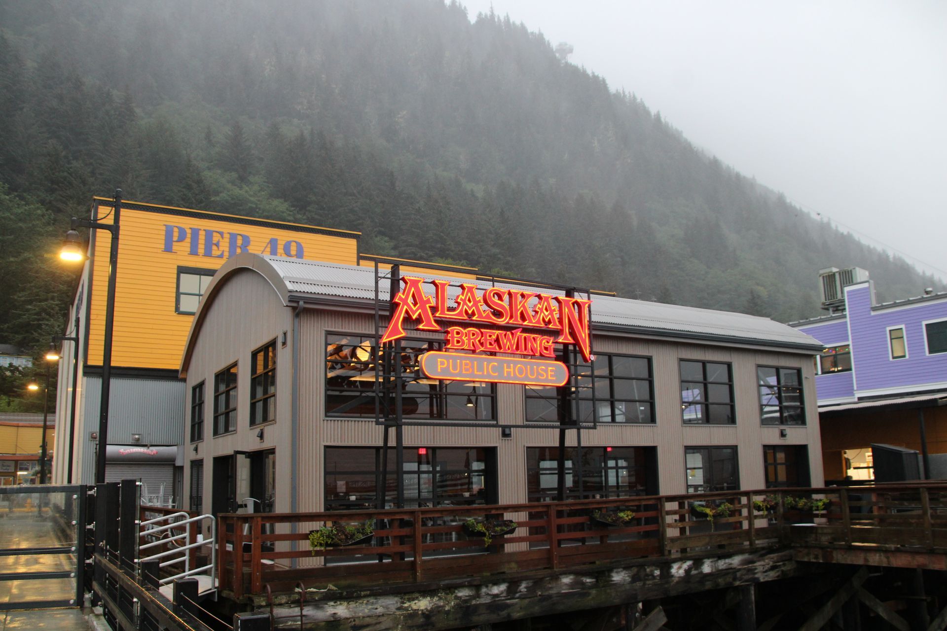 Alaskan Brewing Public House view from the sea-walk