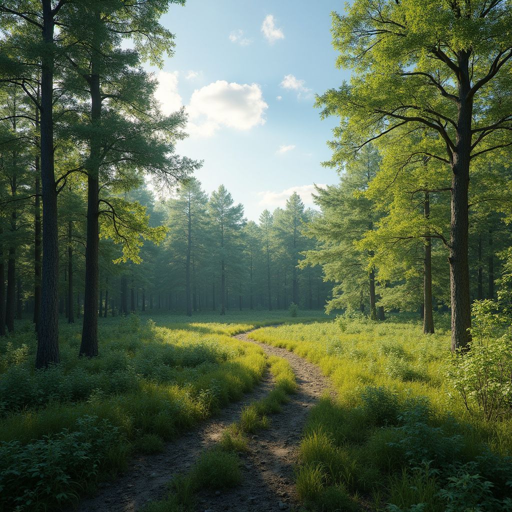 Clearing in forest