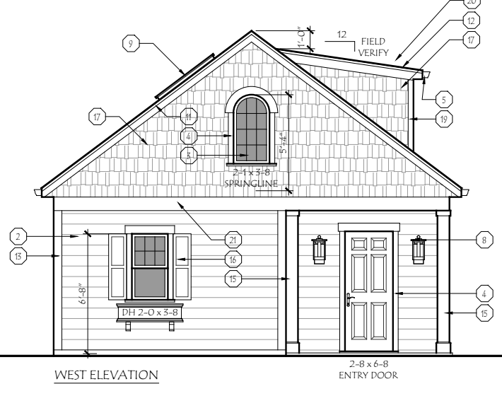 Architect drawing of garage 