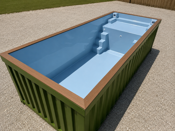 container swimming pool in a deck