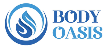 Body Oasis logo with a blue flame-like shape inside a circle, with the words "BODY OASIS" to the right.