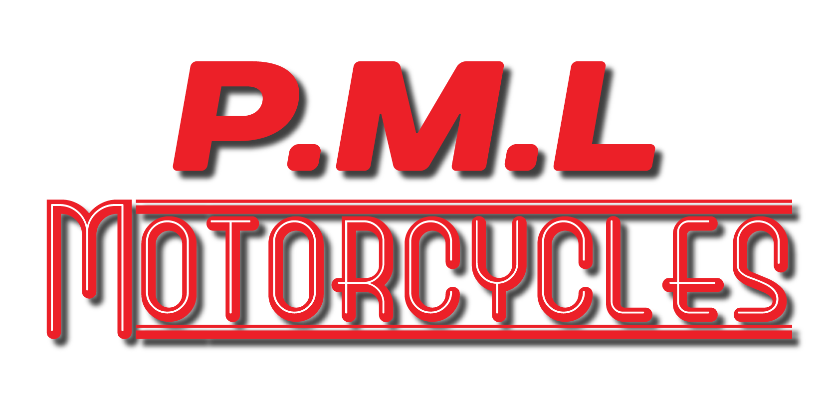 Red logo for P.M.L. Motorcycles with
