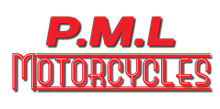 Red logo for P.M.L. Motorcycles with