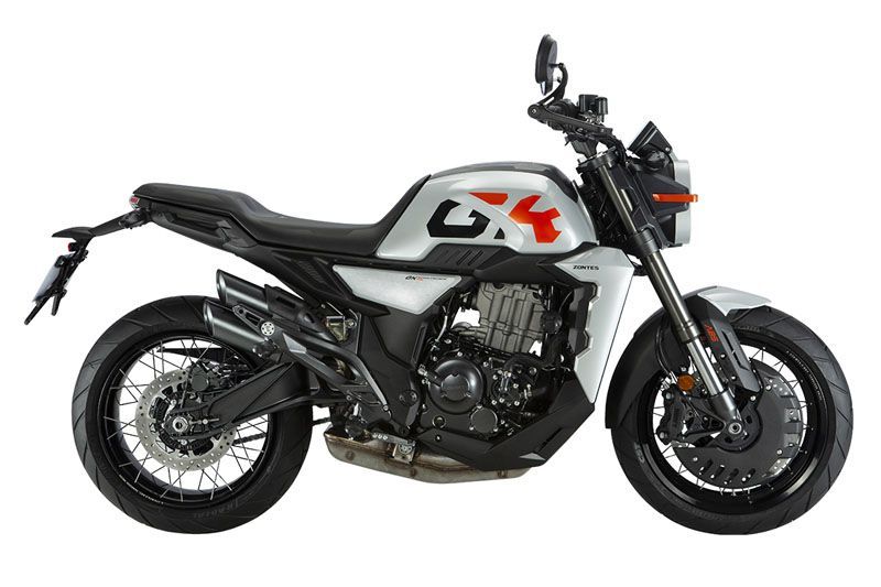 Silver and white motorcycle, 