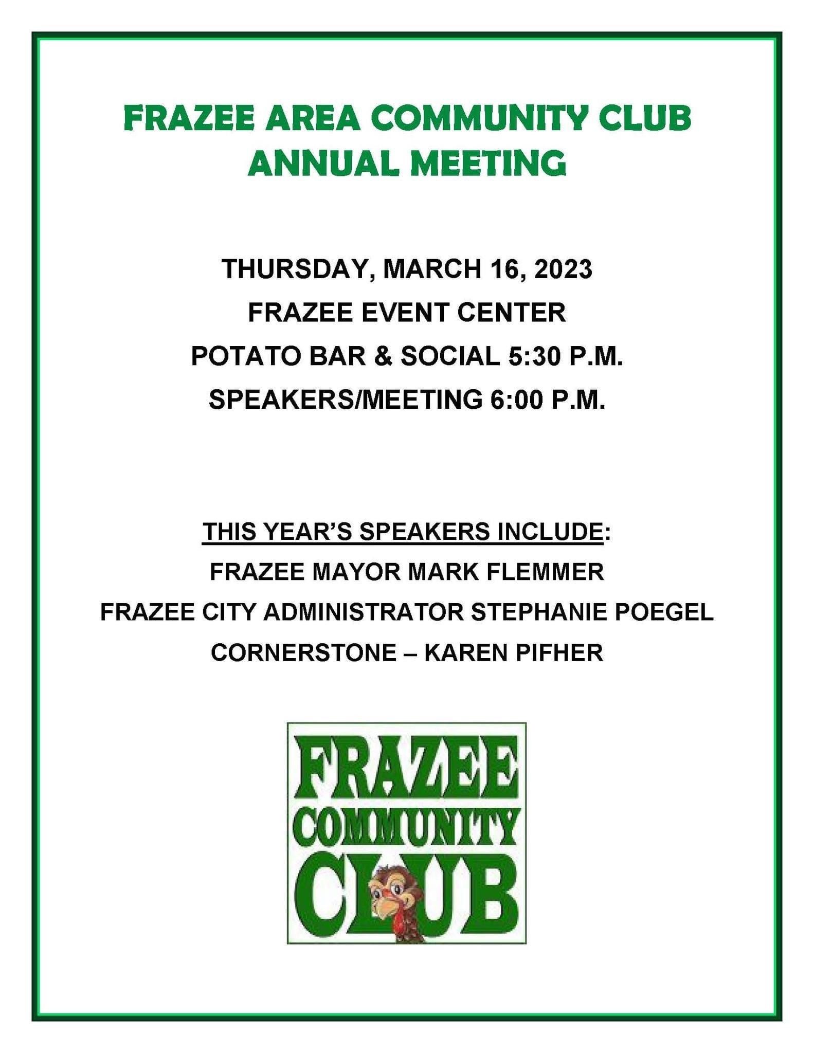 Event Calendar Frazee, MN