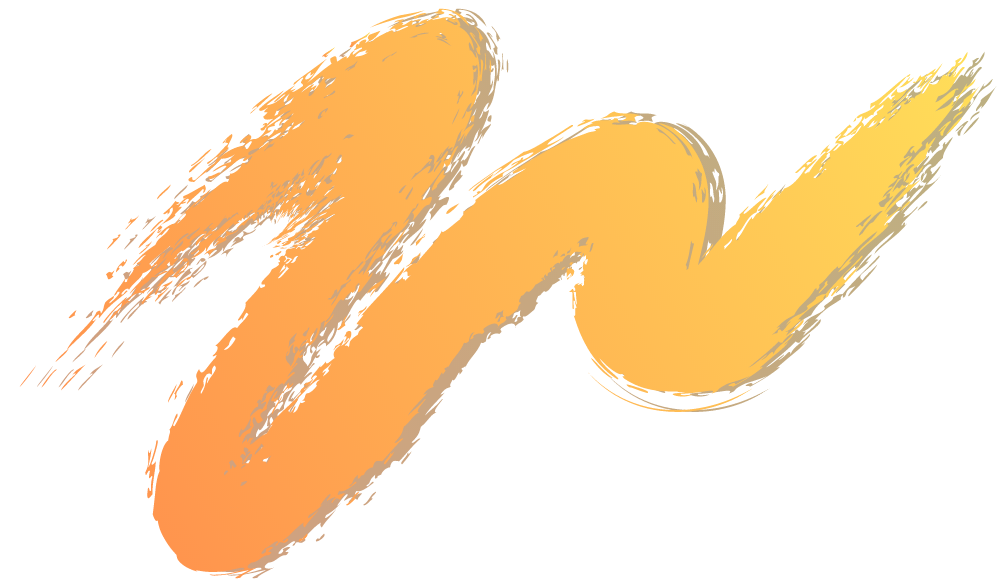A yellow and orange brush stroke on a white background.