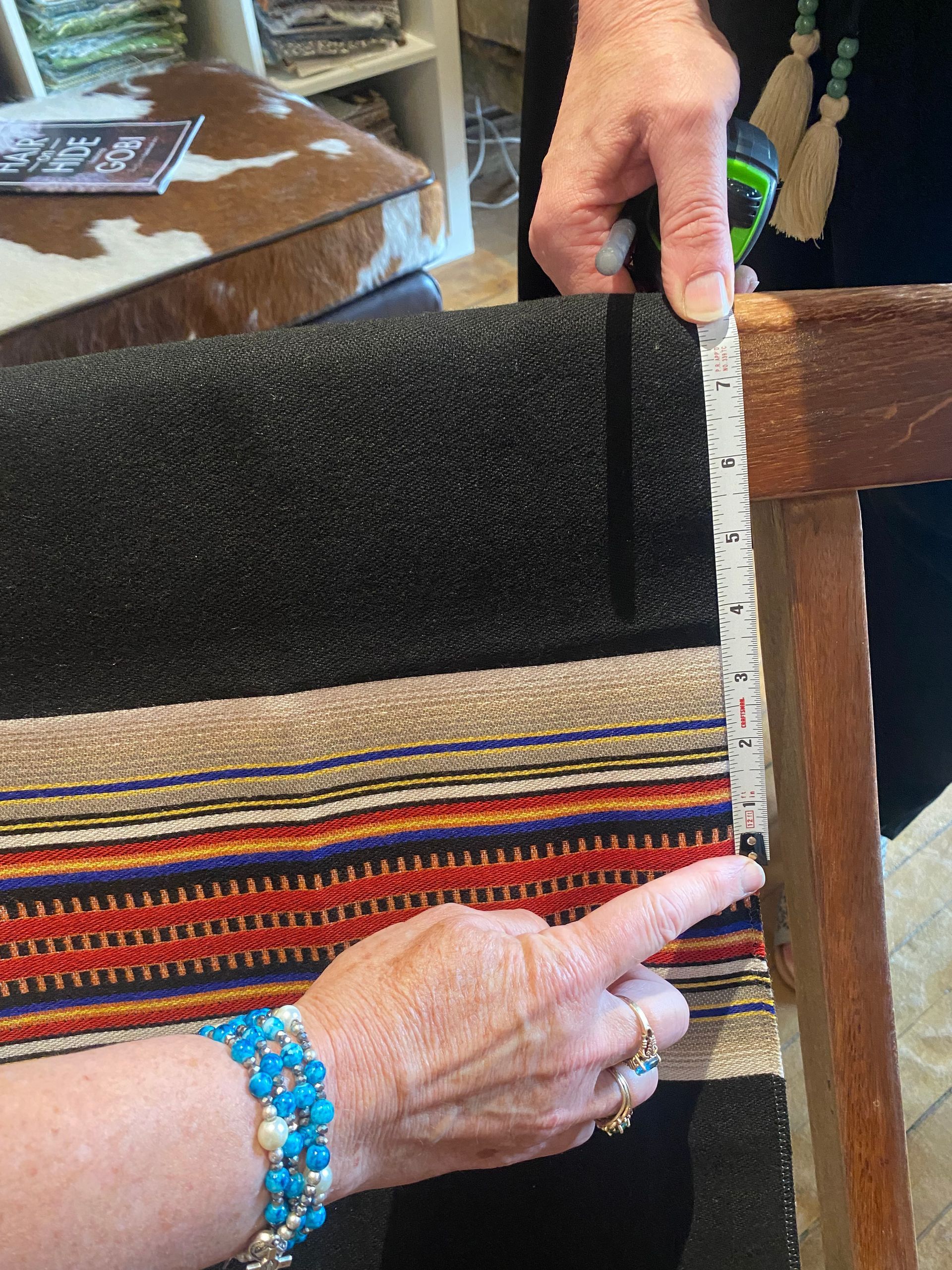 measuring fabric placement