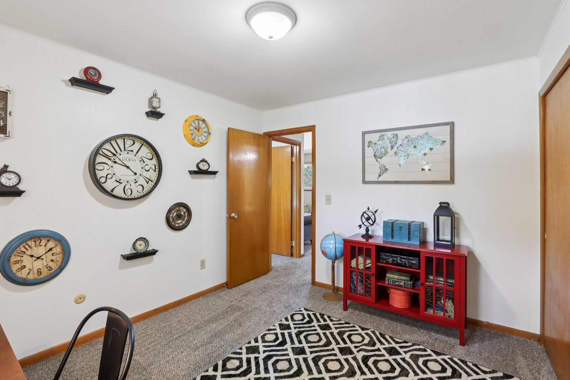 Spacious apartment bedroom at Meadow Park apartments in Bloomington, Indiana