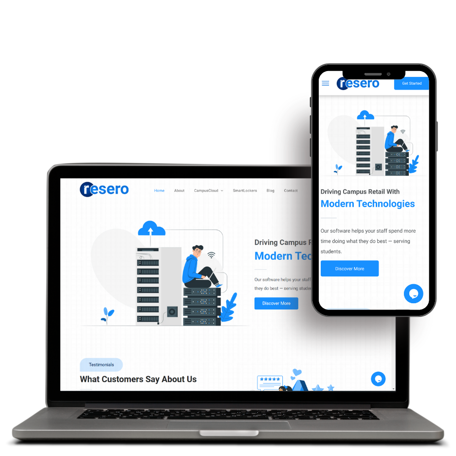 resero Retail Technologies website screenshot