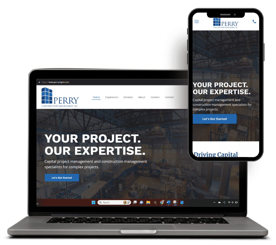 Perry Construction Management website screenshot