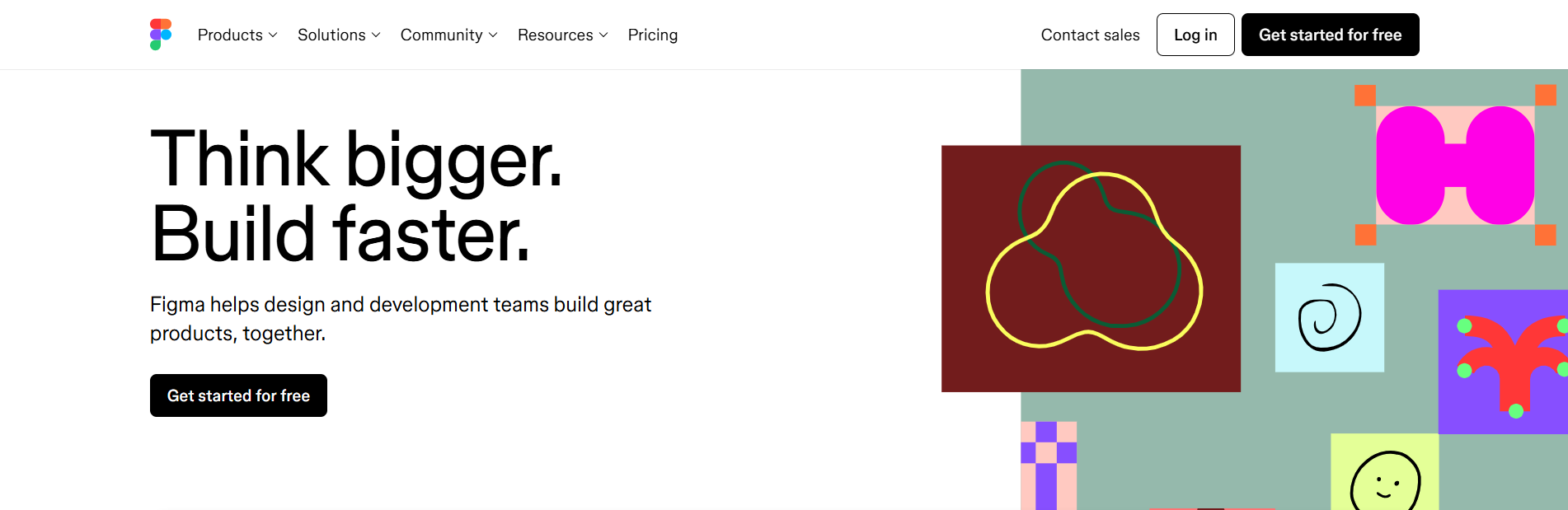 A screenshot of a website that says `` think bigger build faster ''.
