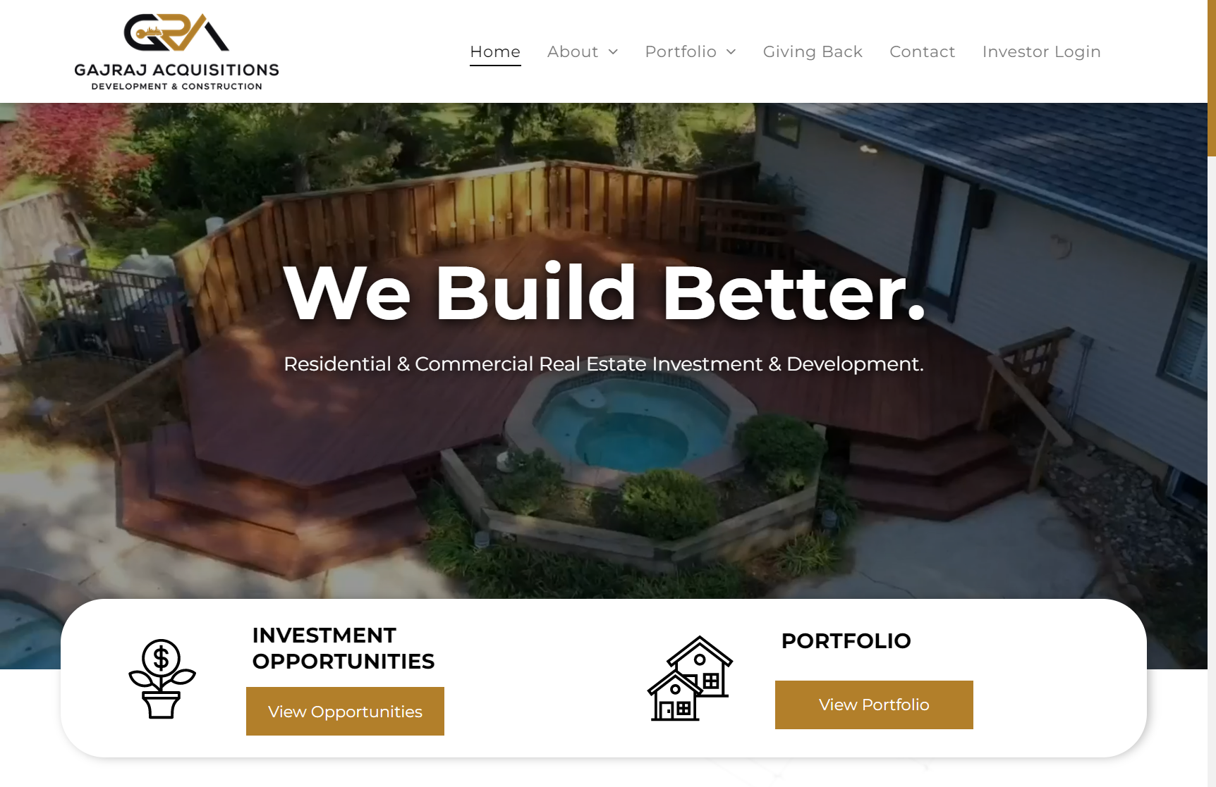 Gaj-Raj Acquisitions website screenshot